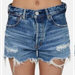 Moussy Walworth Denim Distressed Cut Off Shorts Size 28